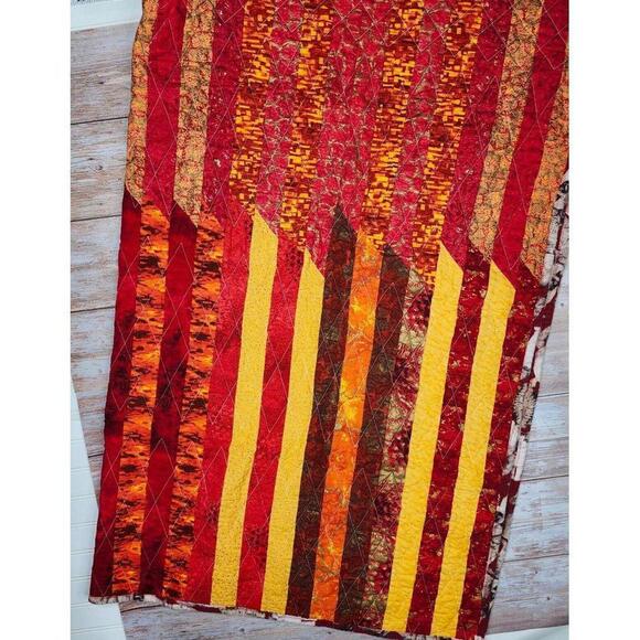 Handmade Patchwork Quilt w/ Cat Print Backing46 x 60 Lap Throw